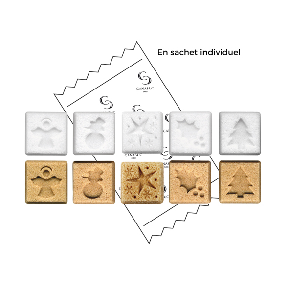 Sucres blancs et ambre, aux motifs de Noël