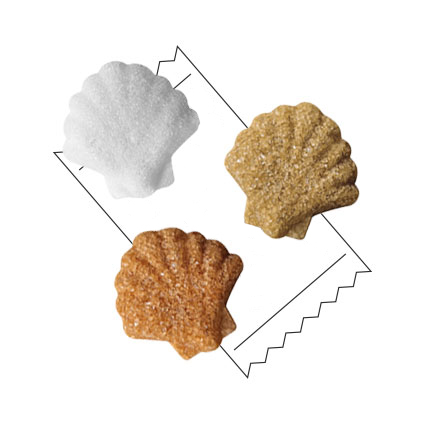 Sucres en forme de coquille St Jacques pour décorer l'instant café